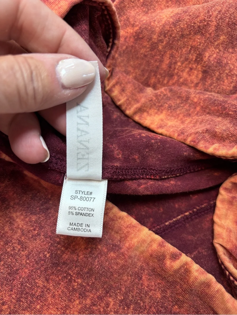 Zenana Rust Mineral-Wash Jeggings Size L